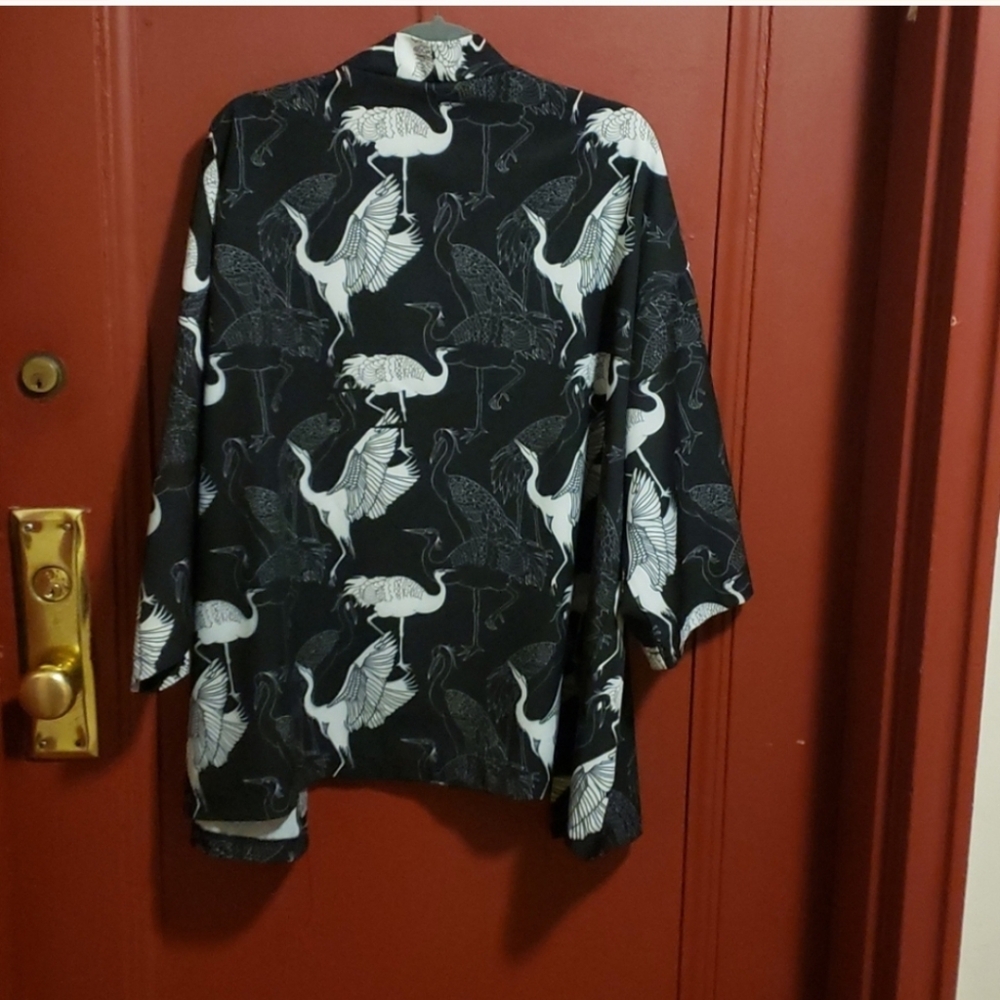 Source Unknown Gray Casual Black With Flamingo Pr… - image 3